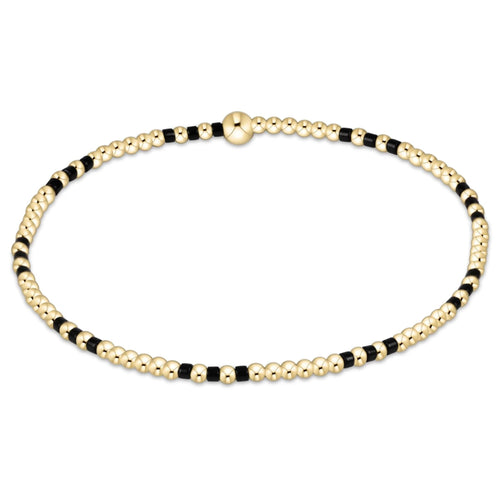 GAMEDAY HOPE JOY PATTERN 2MM BEAD BRACELET ONYX