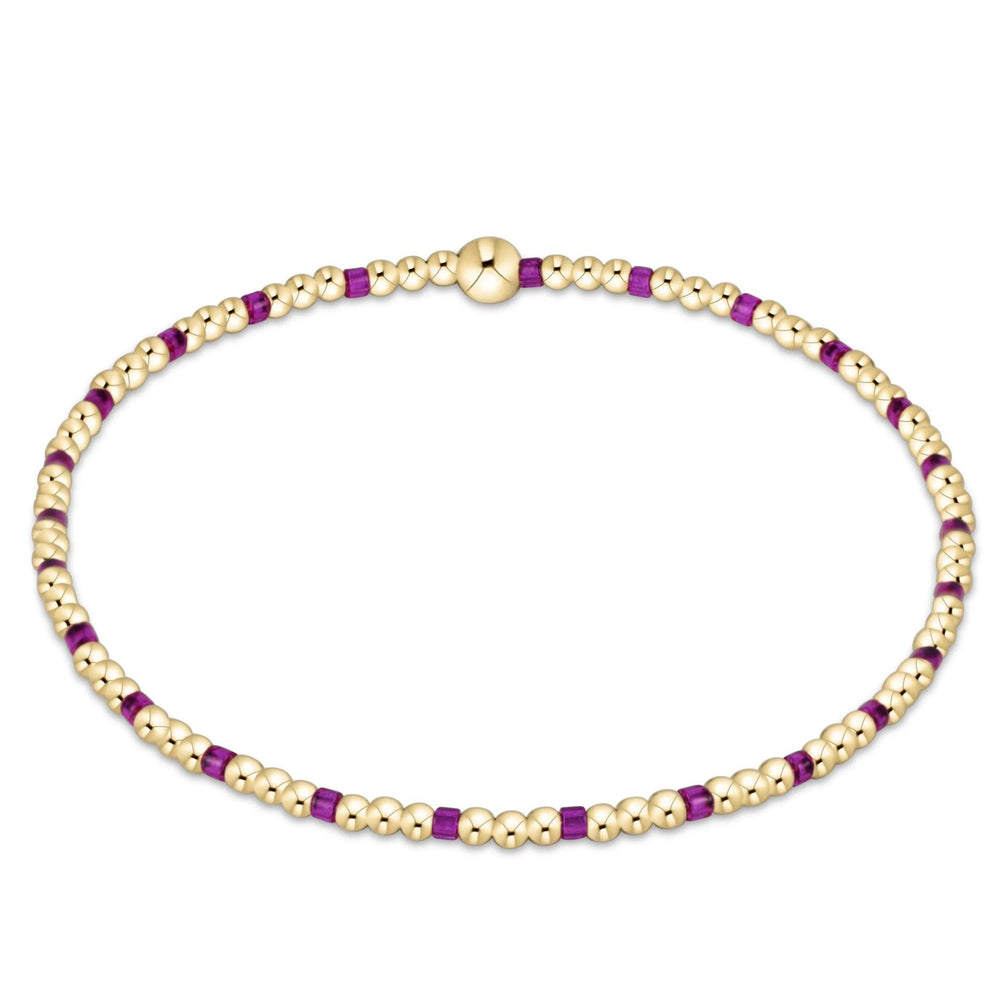 HOPE SINCERITY PATTERN 2MM BEAD BRACELET FUCHSIA