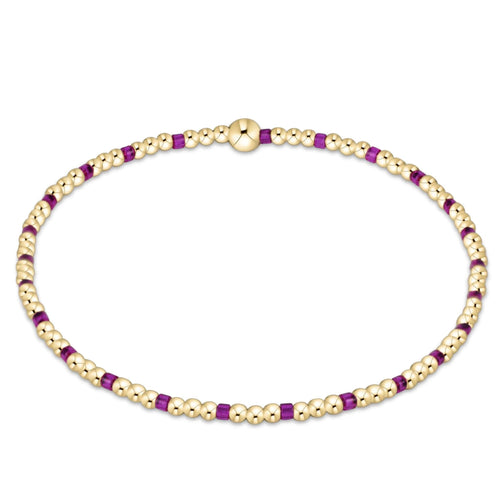 HOPE SINCERITY PATTERN 2MM BEAD BRACELET FUCHSIA