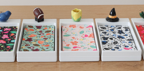 *Melamine Guest Towel Holder Pinstripes