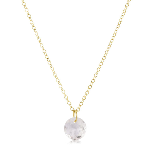 16" Necklace Gold Reflection Small Charm - Diamond