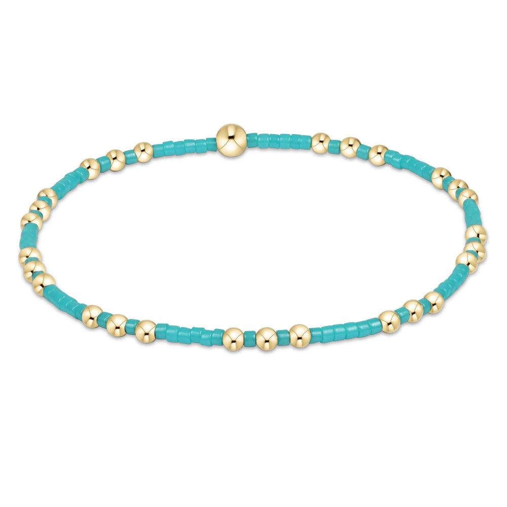 Hope Joy Pattern 2mm Bead Bracelet-Turquoise
