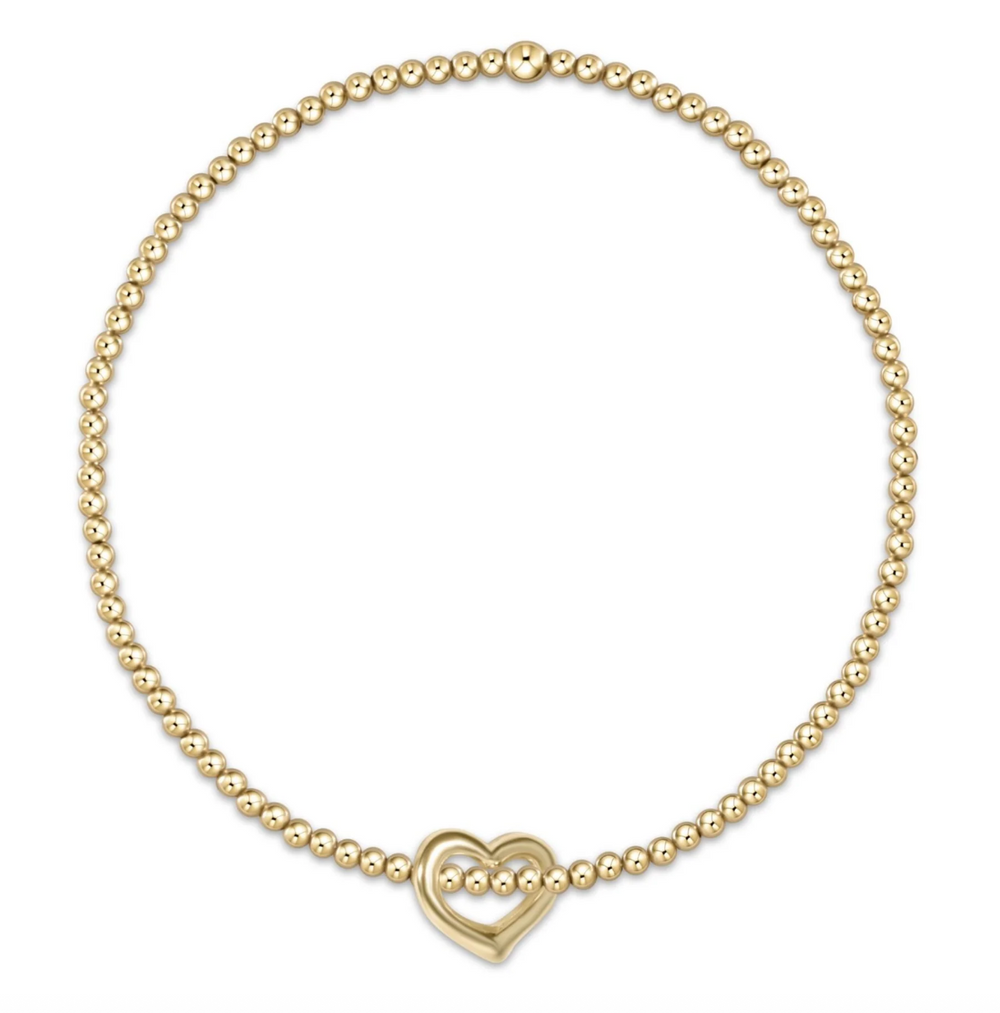 Classic Gold 2mm Bracelet - Love Small Gold Charm
