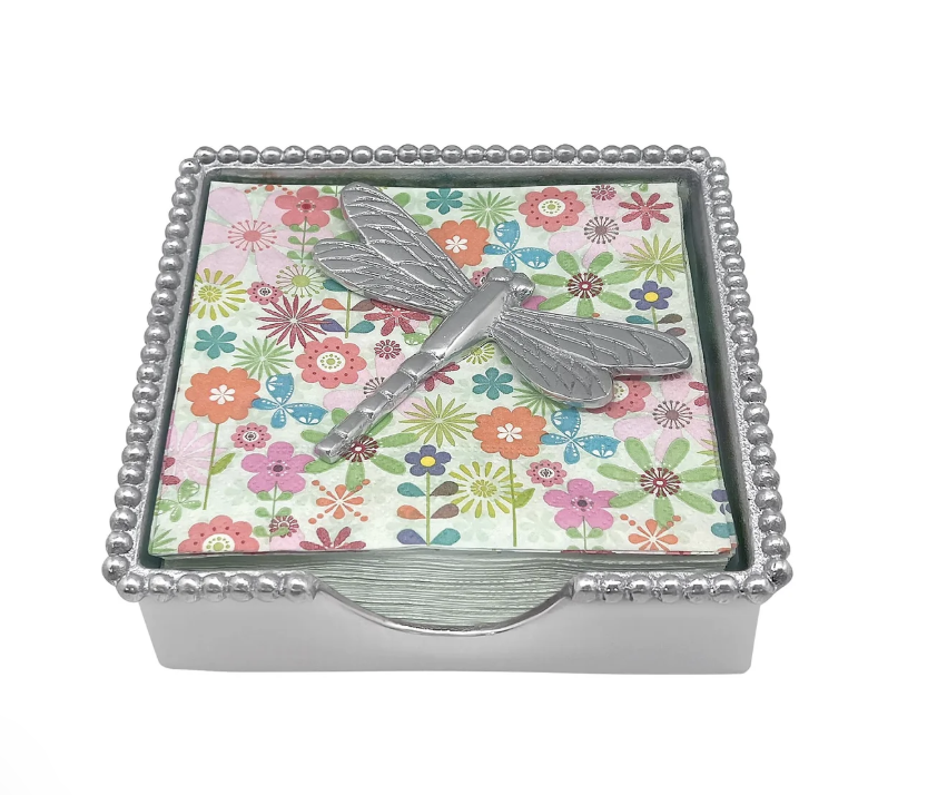 Dragonfly Beaded Napkin Box Set