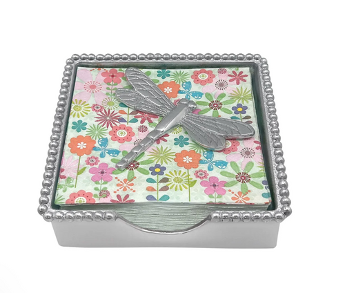 Dragonfly Beaded Napkin Box Set