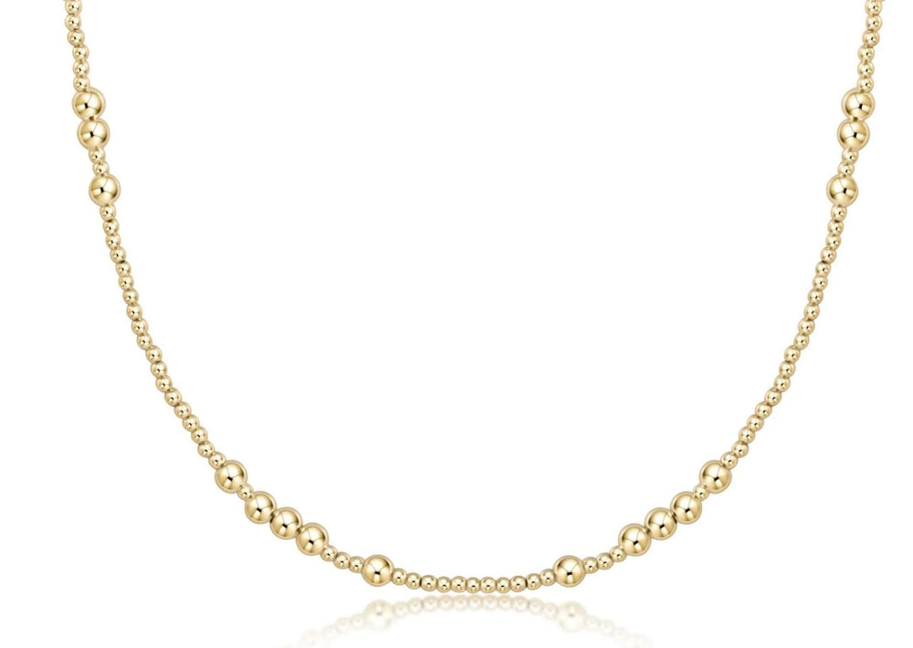 15" Choker Beaded- Hope Unwritten Gold 4mm