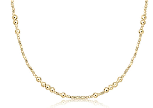 15" Choker Beaded- Hope Unwritten Gold 4mm