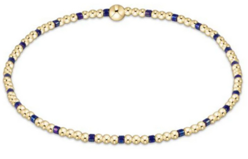 egirl Hope Sincerity Pattern 2mm Bead Bracelet Blue Metallic