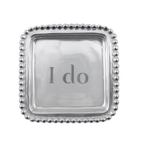 I Do Beaded Square Tray
