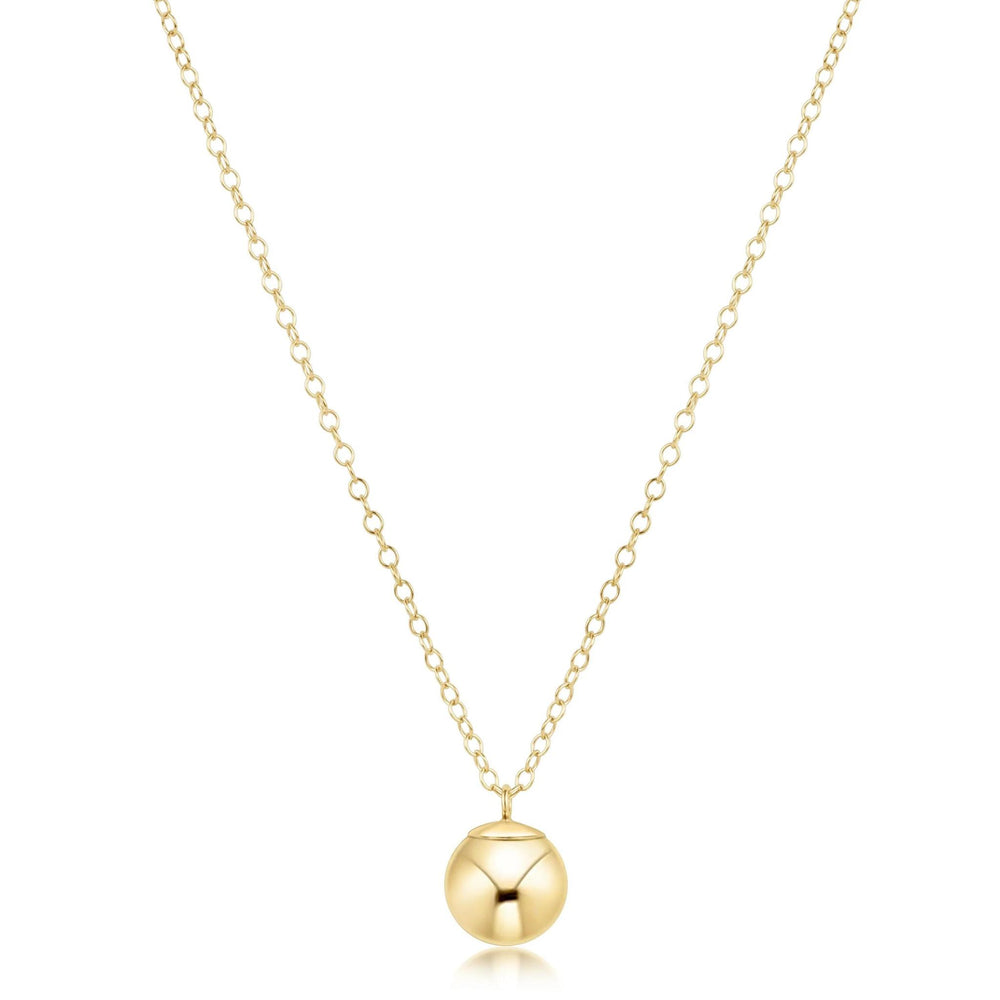 16" NECKLACE GOLD - CLASSIC GOLD 8MM CHARM