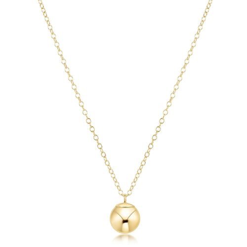 16" NECKLACE GOLD - CLASSIC GOLD 8MM CHARM