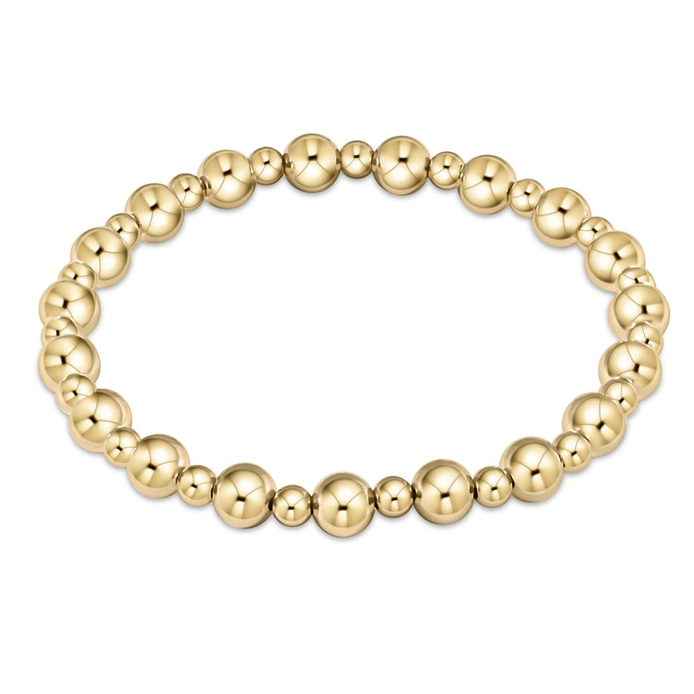 enewton Extends - Classic Grateful Pattern Bead Bracelet 6mm, Gold