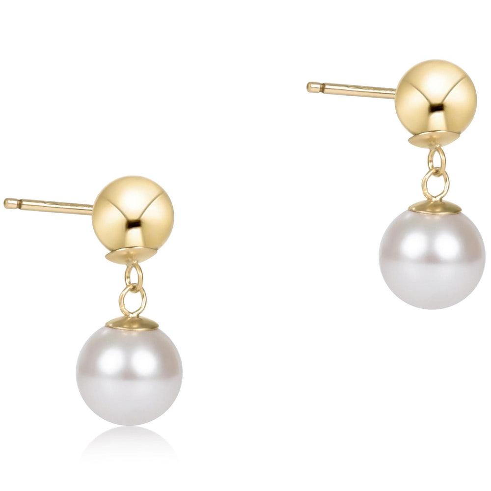 Classic 10mm Ball Drop Stud- Pearl