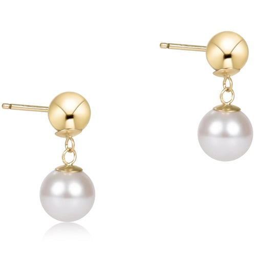 Classic 10mm Ball Drop Stud- Pearl