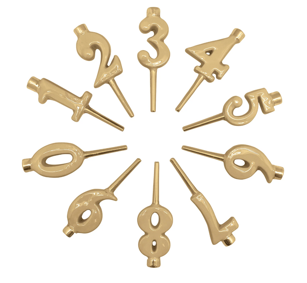 Gold Number Candle Holder Set
