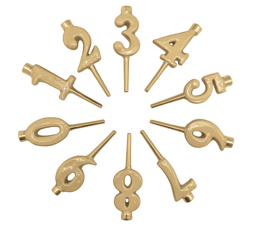 Gold Number Candle Holder Set