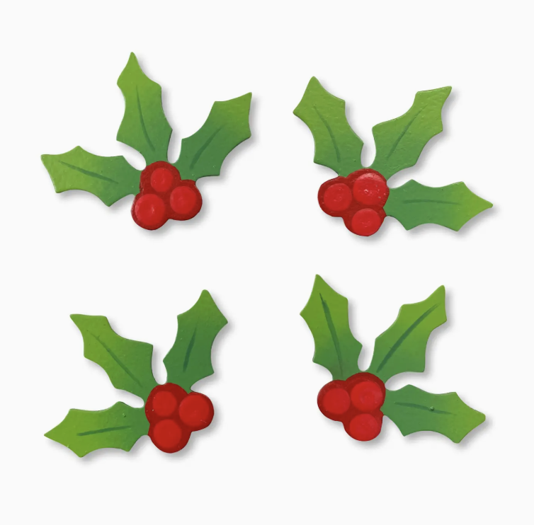 Holly Magnets Set of 4