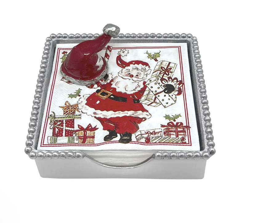 Santa Hat Beaded Napkin Box Set