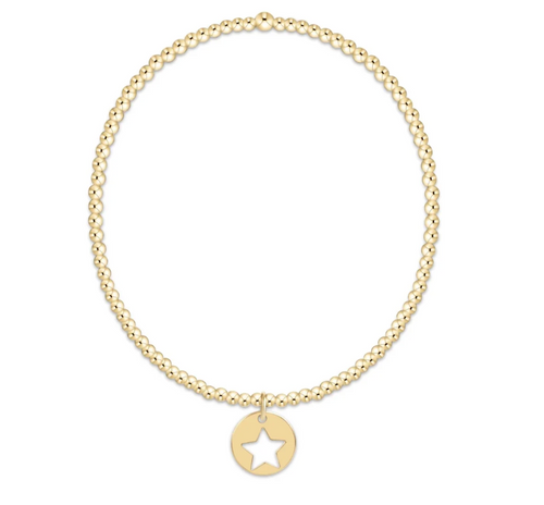 Classic Gold 2mm Bracelet - Star Small Gold Disc