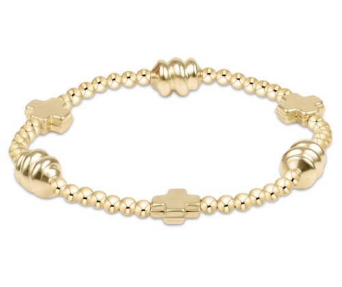 Signature Cross Gold & Admire Gold 3mm Gold Bracelet