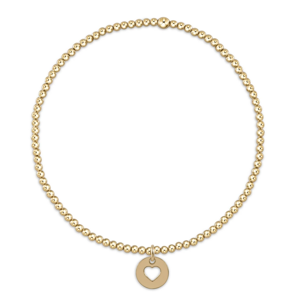 Classic Gold 2mm Bracelet - Love Small Gold Disc