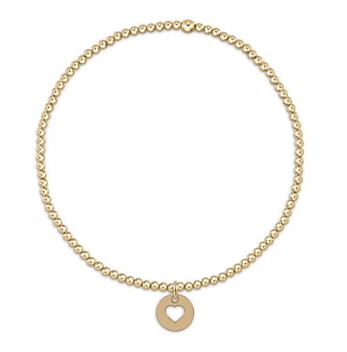 Classic Gold 2mm Bracelet - Love Small Gold Disc