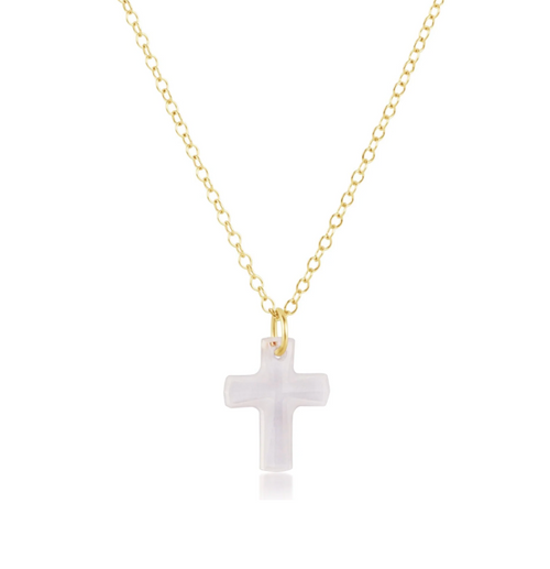 16"Necklace Gold - Blessed Crystal Charm