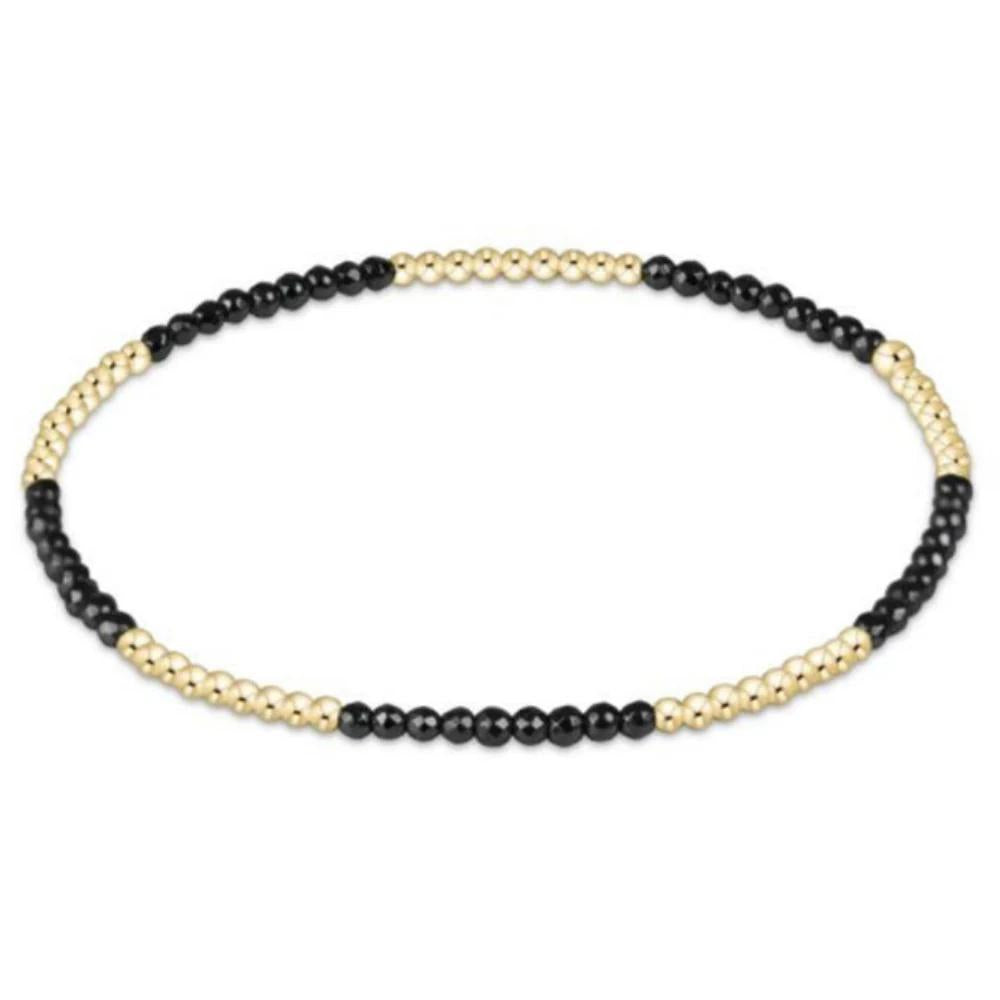 Blissful Pattern 2mm Bead Bracelet - Faceted Hematite