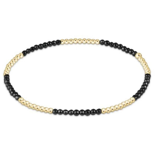 Blissful Pattern 2mm Bead Bracelet - Faceted Hematite