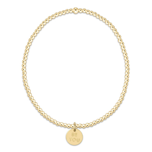 Classic Gold 2mm Bracelet- be you. Small Gold Disc