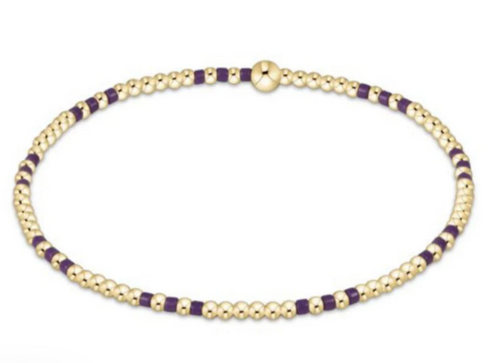 GAMEDAY HOPE JOY PATTERN 2MM BEAD BRACELET PURPLE
