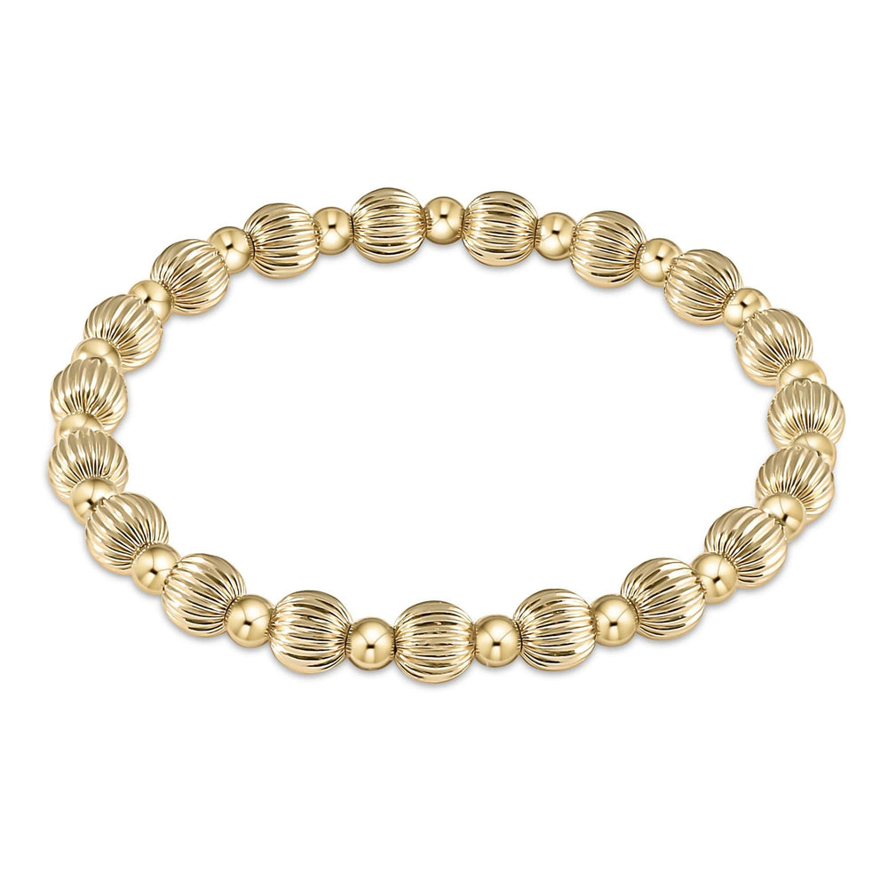 ENEWTON EXTENDS - DIGNITY GRATEFUL PATTERN 4MM BEAD BRACELET - GOLD