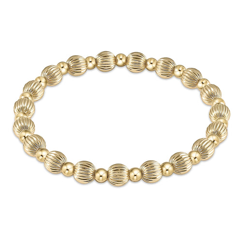 ENEWTON EXTENDS - DIGNITY GRATEFUL PATTERN 4MM BEAD BRACELET - GOLD