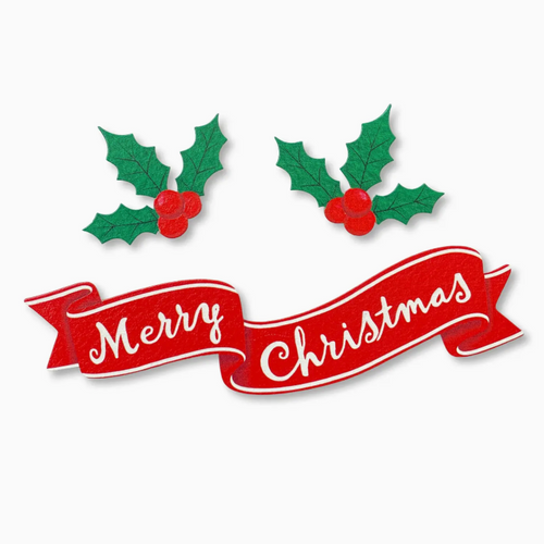 Merry Christmas Banner Magnets S/3