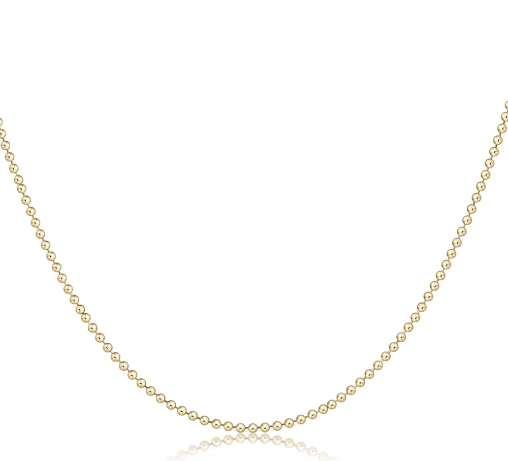 15" Choker Classic Beaded Chain Gold
