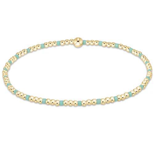 Hope Sincerity Pattern 2mm Bead Bracelet-Mint