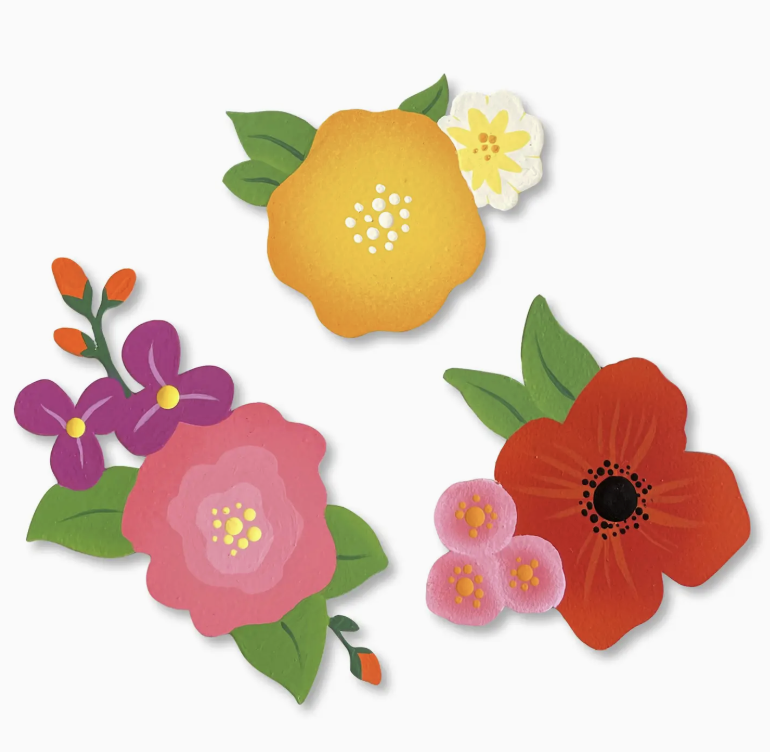 Flower Cluster Pinks S/3 Magnet